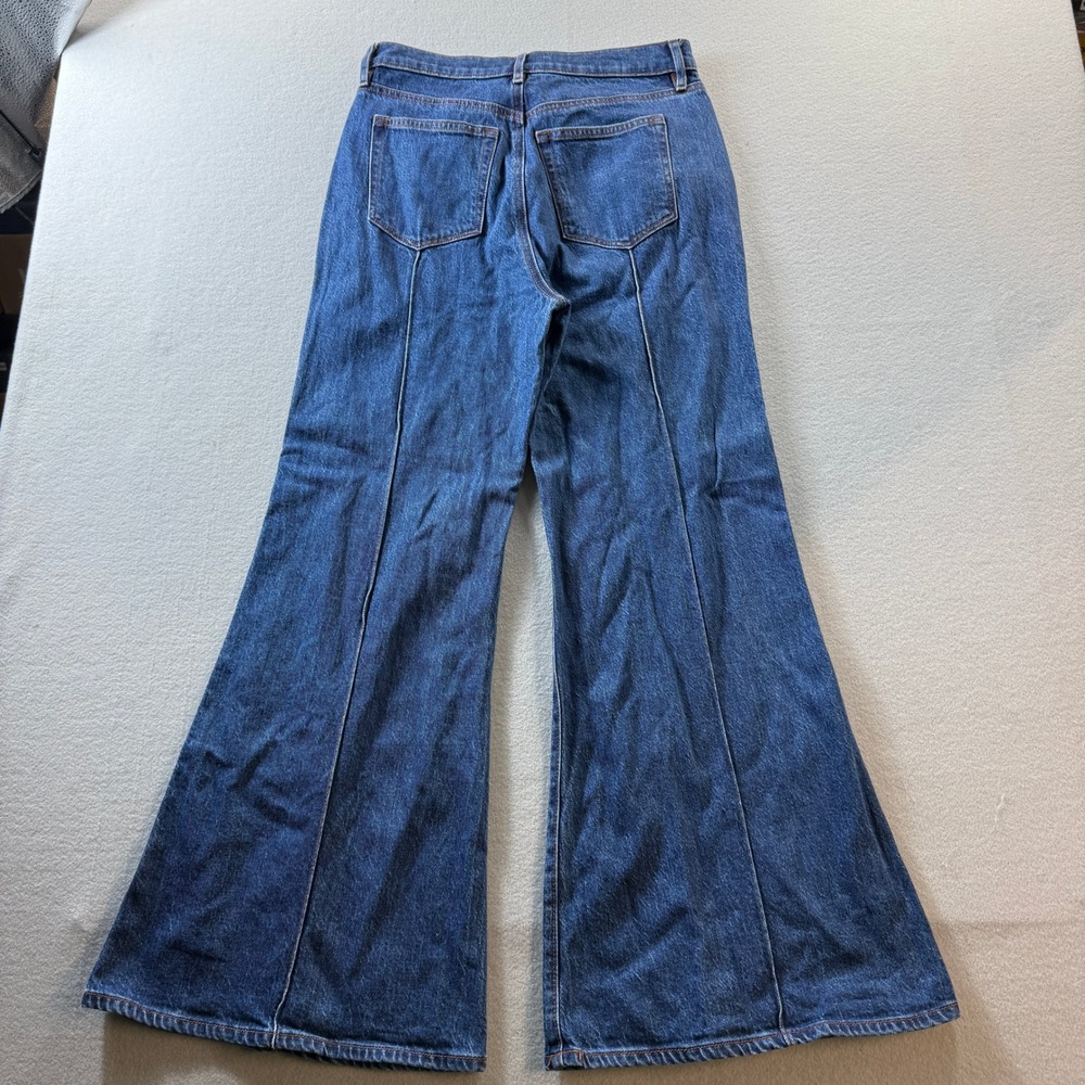 LOFT Jeans Womens 6/28 Blue The Super Flare High Rise Pintuck Seam Denim - Picture 9 of 9